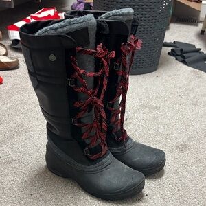 The North Face Black and Red Winter Boots